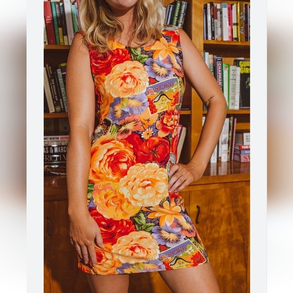 Jams World Vintage Floral Hawaiian Mini Aloha Luau Dress Size 5